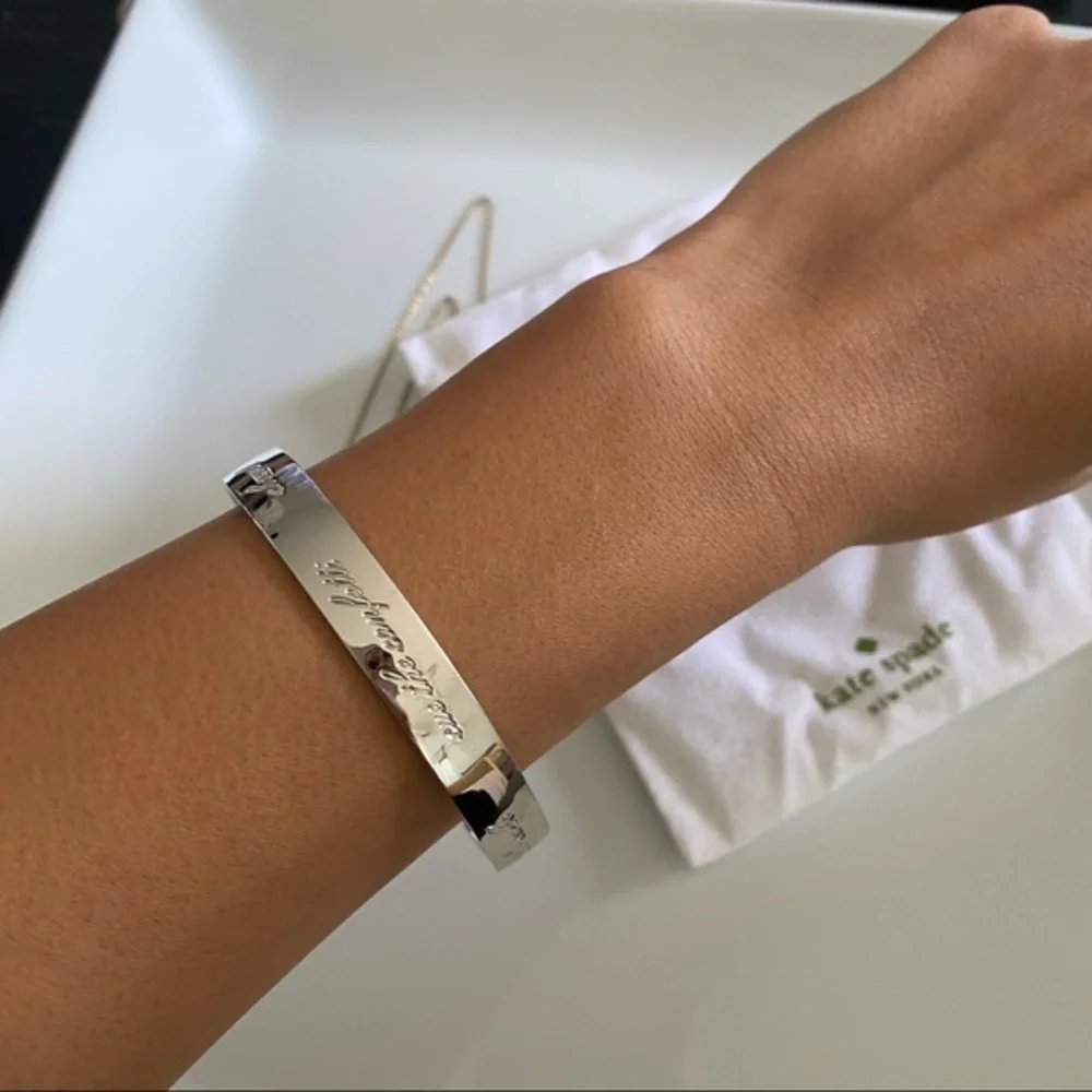 Wedding Bangle & E Necklace KATE SPADE Jewelry Bundle - Bracelet Necklace - Picture 4 of 8